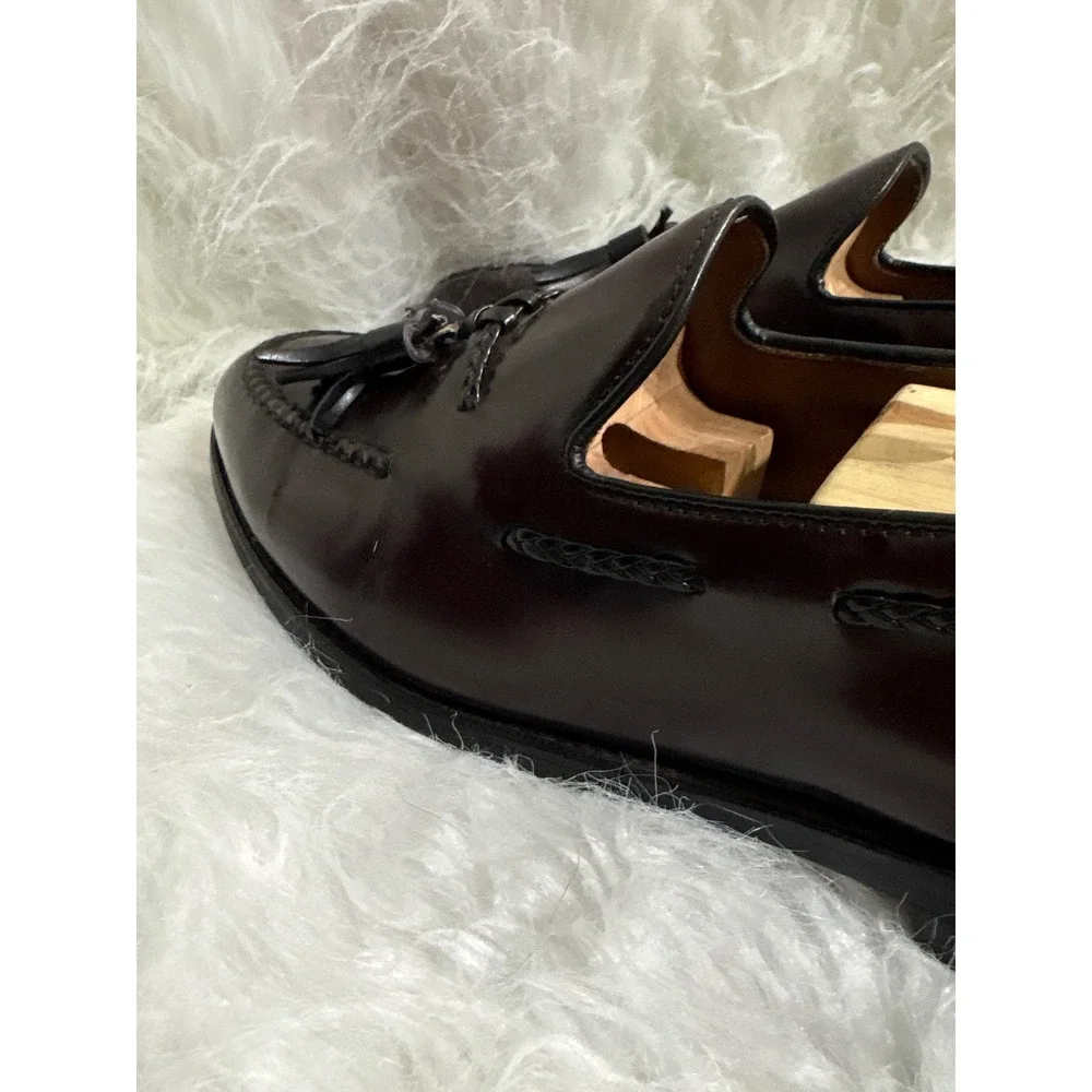 Allen Edmonds Pembroke Mens Burgundy Shell Cordovan Tassel Loafers 10 D USA Made